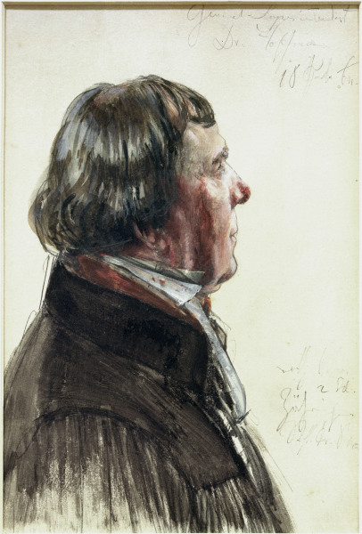 Ludwig Hoffmann, Portrait study, Menzel von Adolph Friedrich Erdmann von Menzel