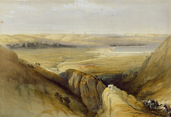 Jordan Valley, from Volume II of ''The Holy Land'' Louis Haghe (1806-85) published in London  publis von (after) David Roberts