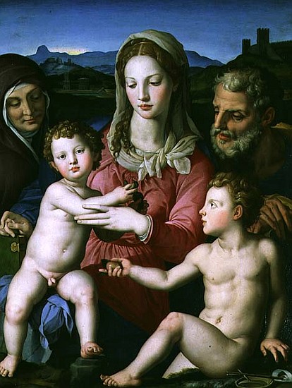 Holy Family with St. Anne and the infant St. John the Baptist, c.1550 von Agnolo Bronzino