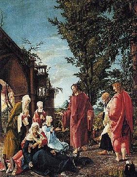 Jesus bittet seine Mutter um Erlaubnis um 1520