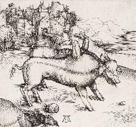 Die Missgeburt eines Schweins (Die wunderbare Sau von Landser) 1496