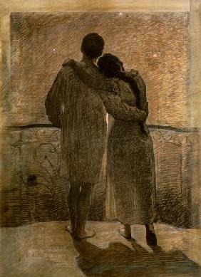 Young Couple, central panel from the Dream and Reality Triptych 1905