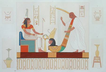 Decoration from the Room of the Harps, East Tomb, Byban el Molouk, Thebes, from 'Descriptions of Egy von Andre Dutertre