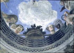 Trompe l'oeil oculus in the centre of the vaulted ceiling of the Camera degli Sposi or the Camera Pi 1465-74