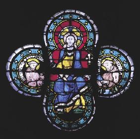 Assisi, Glasfenster, Christus u.Hlge. 1275