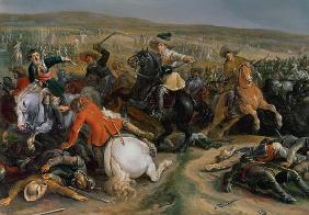 Gustavus II Adolphus, King of Sweden (1595-1632) leading a cavalry charge at the Battle of Lutzen 1632