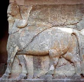 Bas-relief of an anthropomorphic bull 9th centur