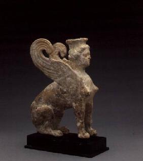 Terracotta figure of a sphinx, from South Italy,Greek late 5th-e