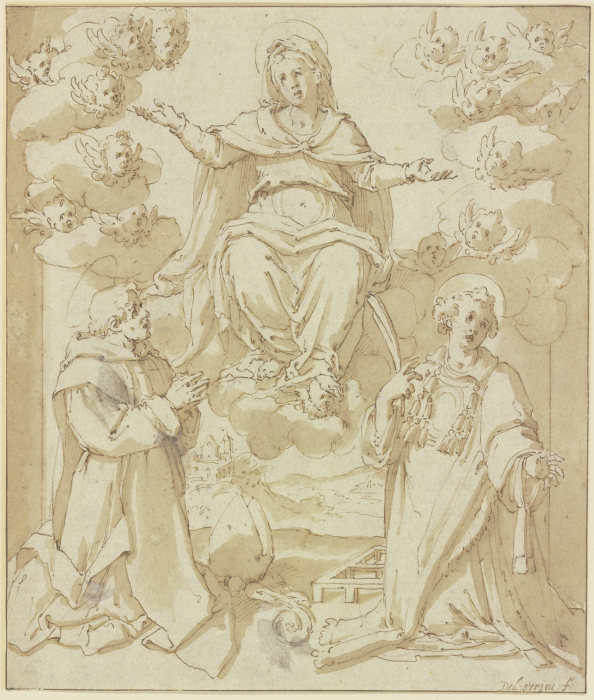 Madonna mit dem Heiligen Laurentius und einem heiligen Bischof von Antonio Semino