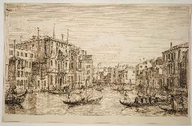 Ansicht des Canal Grande mit dem Palazzo Falier, dem Palazzo Guistinian-Lolin und dem Palazzo Contar