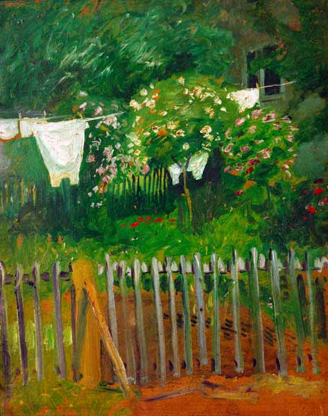 Wäsche im Garten in Kandern von August Macke