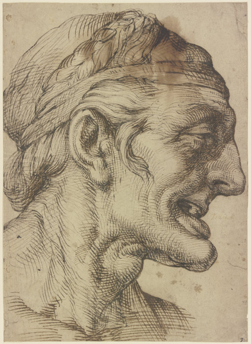 Kopf einer alten Frau nach rechts von Bartolomeo Passarotti