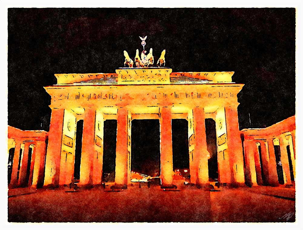 Brandenburger Tor bei Nacht von Saskia BJ