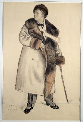 Porträt des Sängers Fjodor Schaljapin (1873-1938)