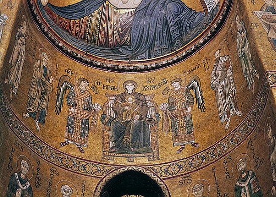Madonna and Child Enthroned with Angels and Apostles, from the central apse von Byzantine School