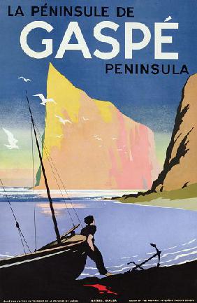 Poster advertising the Gaspe peninsula, Quebec, Canada c.1938