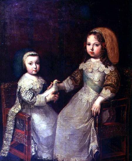 King Louis XIV (1638-1715) as a child with Philippe I von Charles Beaubrun