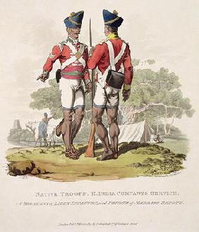 Native Troops in the East India Company's Service: a Sergeant of Light Infantry and a Private of the 19th