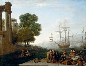 A Seaport at Sunset 1643