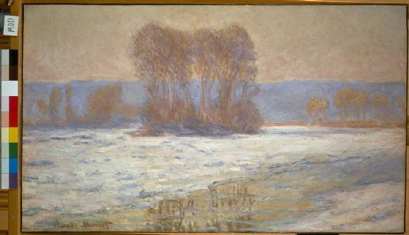 Die Seine bei Bennecourt im Winter von Claude Monet