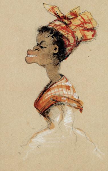 Farbige Frau mit Madras (Karikatur) 1857