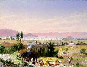 A View of Mexico City with an Encampment 1878
