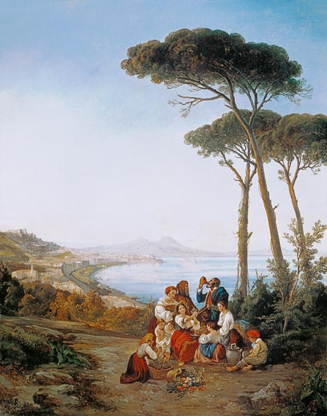 Italienische Gesellschaft über der Bucht von Neapel von Consalvo Carelli