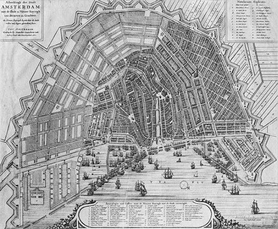 Map of Amsterdam von Cornelis I Danckerts