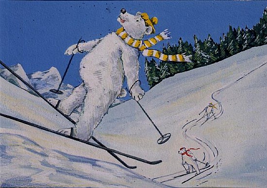 Polar Bears Skiing  von David  Cooke