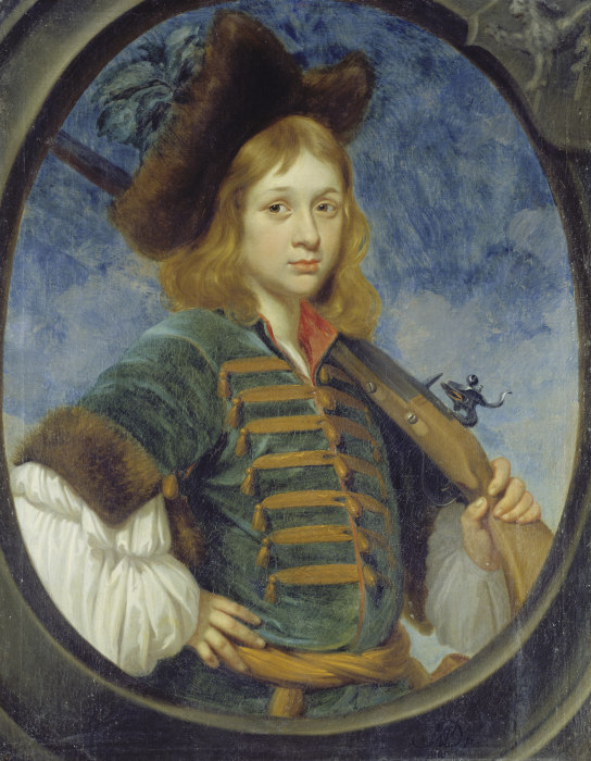 Bildnis eines Jungen im Jagdkostüm von Deutscher Meister der zweiten Hälfte des 17. Jahrhunderts