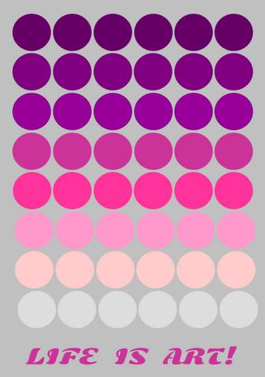 Kreisrund in violett, rosa und beige 2023