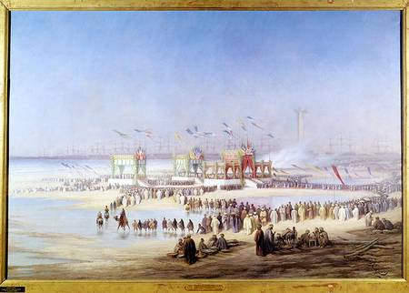 The Inauguration of the Suez Canal by the Empress Eugenie (1826-1920) 17th November 1869 von Edouard Riou