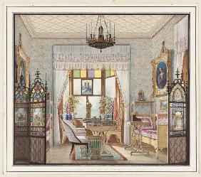 Das Wohnzimmer der Kaiserin Alexandra im Cottage Palast von Peterhof