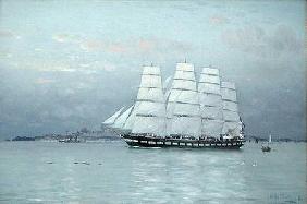 An Outward Bound Ship under Full Sail 1882