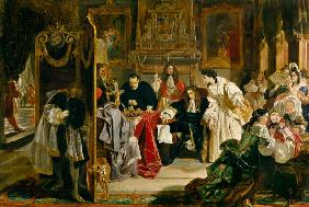 King James II (1633-1701) Receiving the News of the Landing of William of Orange in 1688 1851