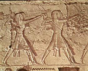 Archers, detail from the hunt of Ramesses III (c.1184-1153 BC) from the Mortuary Temple of Ramesses 1200-1085