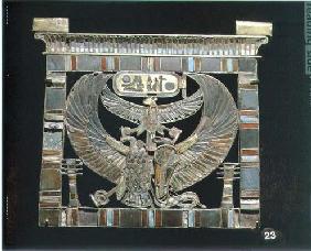 Pectoral of Ramesses II (c.1290-1224 BC) New Kingdom (gold, glass & turquoise) (see also 55440) 1729