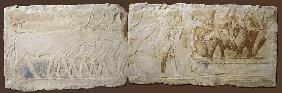 Relief of Peasants Driving Cattle and Fishing, Old Kingdom, 2450-2290 BC -2345