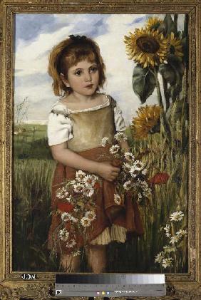 Mädchen mit Wiesenblumen 1883