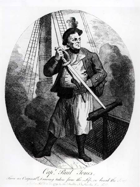 Captain Paul Jones (1747-1792) from an original drawing taken from life on board the Seraphis von English School