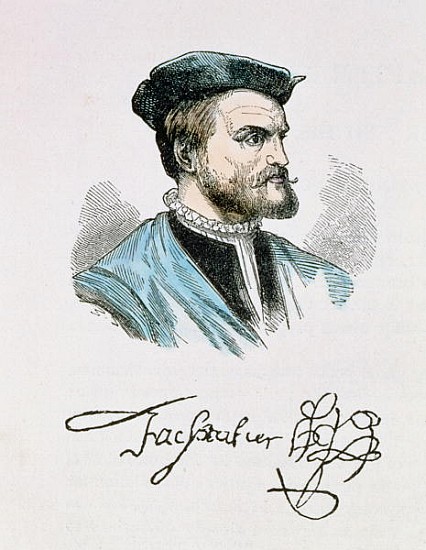 Jacques Cartier (1491-1557) illustration from Volume IV of ''Narrative and Critical History of Ameri von English School