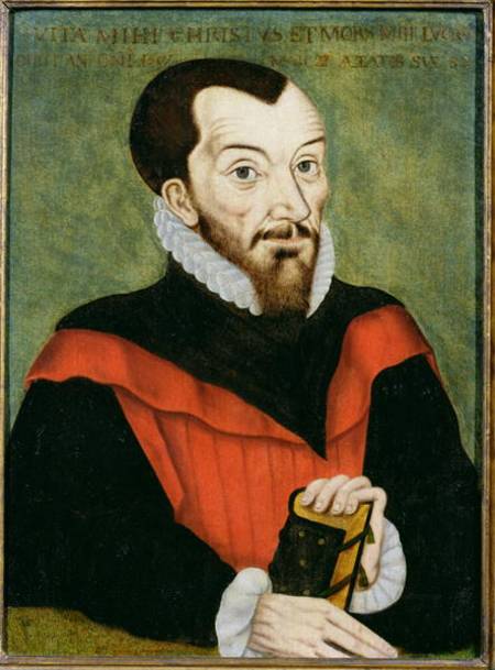 Portrait of John Rainolds (1549-1607) President of Corpus Christi College and co-editor of the Autho von English School