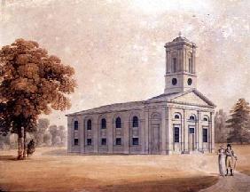 View of a Neo-Classical Church in a Park c.1790  on