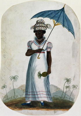 Lady with a Parasol and a Pineapple, c.1840 (w/c on paper) von English School, (19th century)