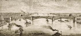 Steel Bridge Crossing the Mississippi River at St. Louis, c.1874, from 'American Pictures', publishe 19th