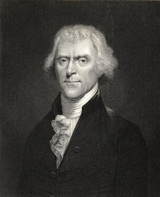Thomas Jefferson, from 'Gallery of Portraits', published in 1833 (engraving) von English School, (19th century)