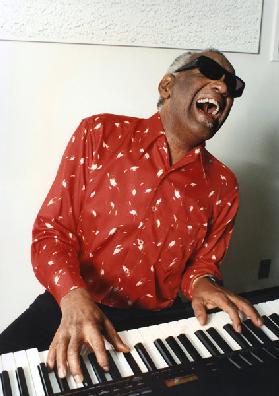 Ray Charles at home in Los Angeles February 1