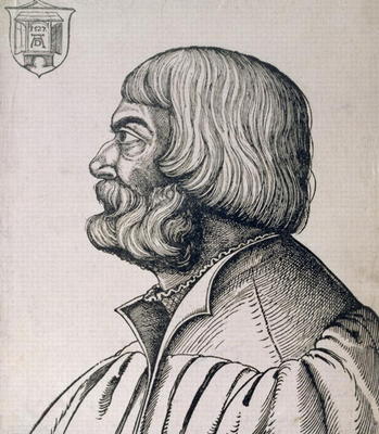 Profile portrait of Albrecht Durer (1471-1528), 1527 (woodcut) von Erhard Schon