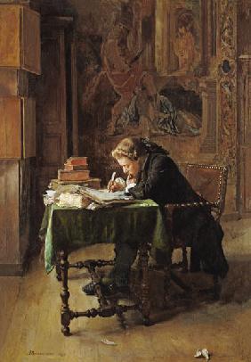 Young Man Writing 1852