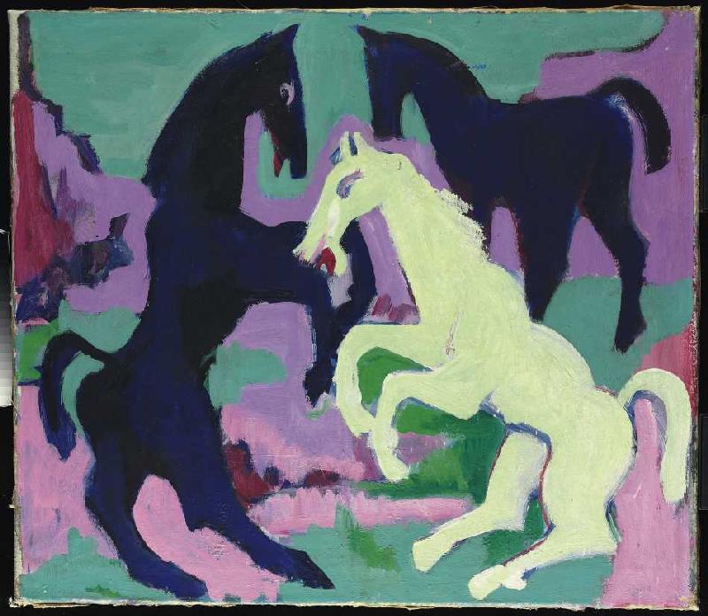 Drei Pferde von Ernst Ludwig Kirchner